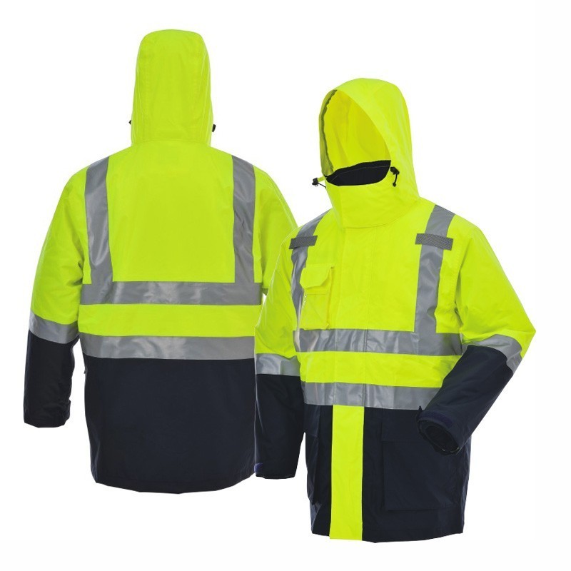 High Visibility Reflective Winter Safety Jacket Insulated Parka ANSI Compliant Warm Winter Work Jacket