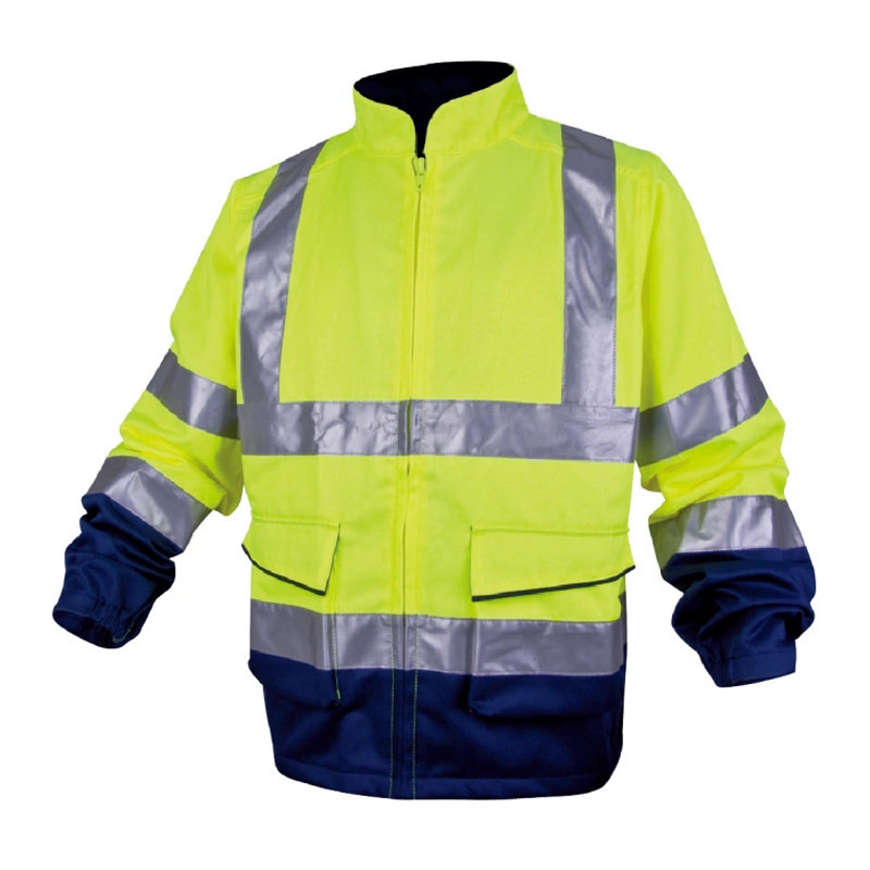 High Visibility Construction Safety Work Wear Custom Logo His Vis Work Jackets with Reflective Tape for Mine Oil Field Uniforms