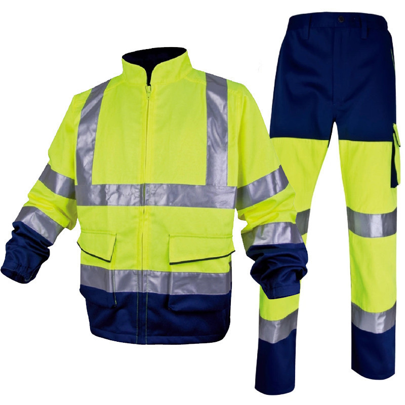 High Visibility Construction Safety Work Wear Custom Logo His Vis Work Jackets with Reflective Tape for Mine Oil Field Uniforms