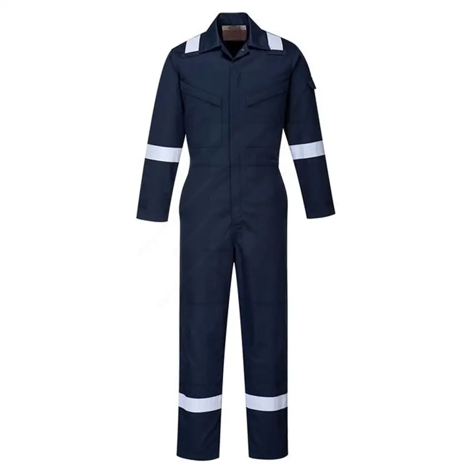 PPE Workwear Manufacturer Hi Vis Safety Fire Proof Safety Clothing 100% Cotton Flame Retardant Anti Static Coveralls