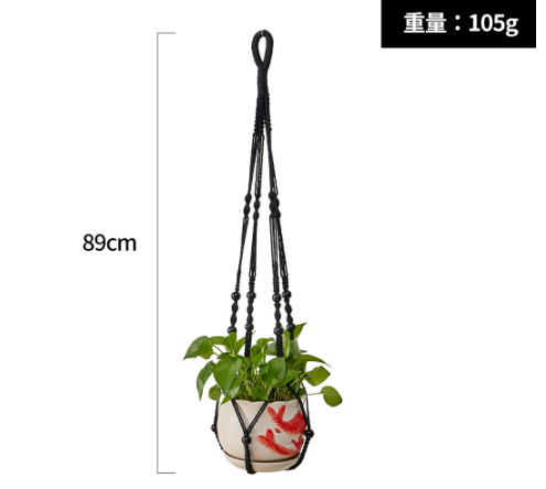 Polychrome wood Bead Decoration for Handmade Cotton Macrame Plant  hanging baskets Indoor Plant Hanging Hanger