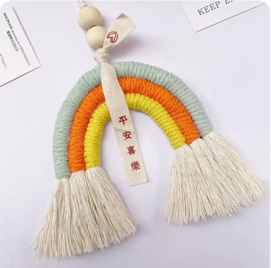 Nordic Woven Cotton art Wall Hanging Macrame Rainbow Decor For Bedroom Living Room Home Decoration