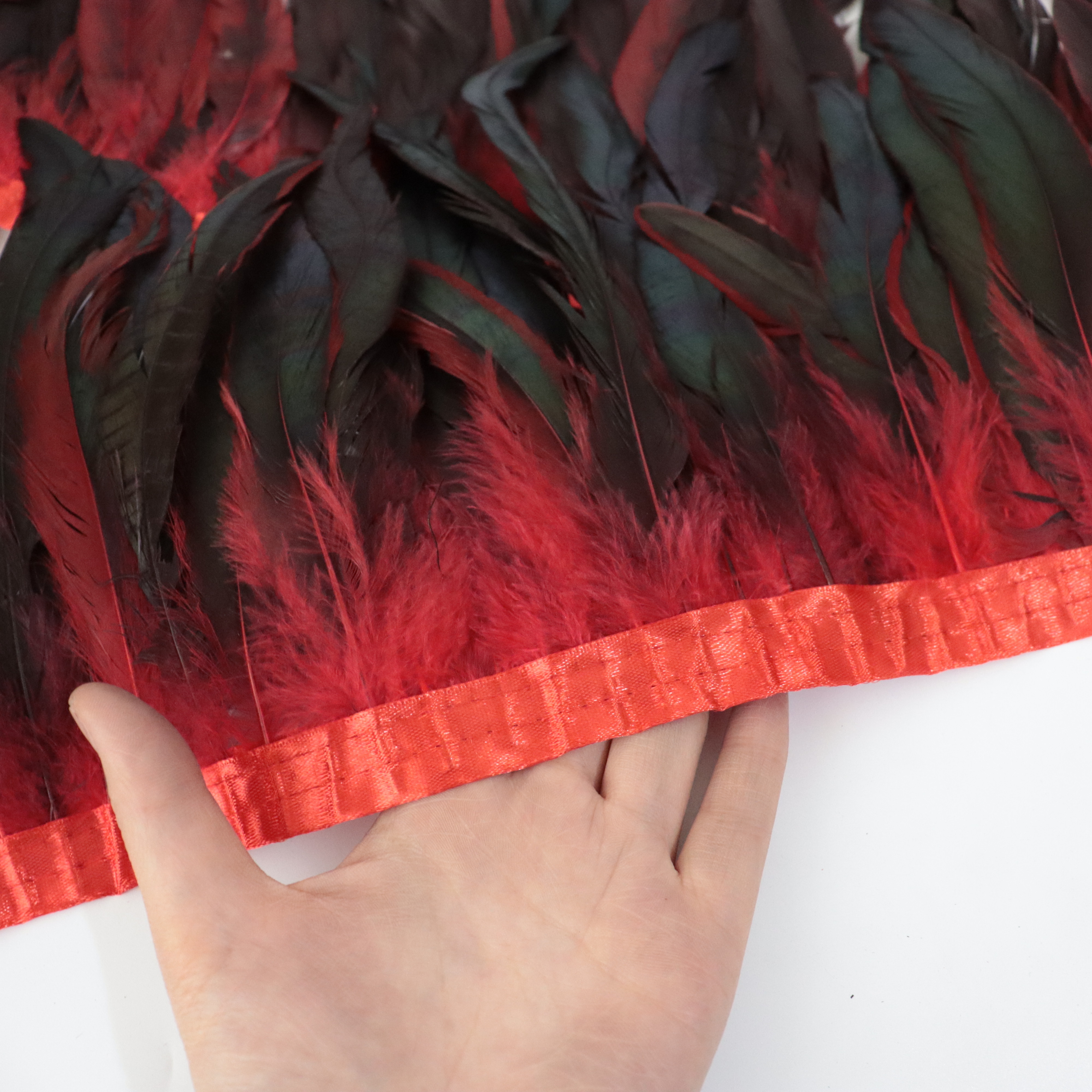 Factory wholesale 6-8 inch dyed Chicken Rooster Cock Tail Feathers Trim Fringe Carnival Sewing