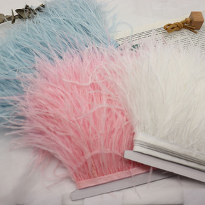 High Quality 57 colors 10-15 cm ostrich feather trim feather fringe for sewing clothing accessories