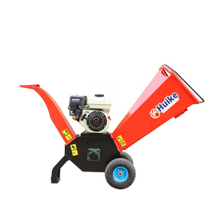 Huike Professional Self Feeding 7.5 HP Gasoline Motor Powered Small Wood Chipping Machine Chipper Shredder