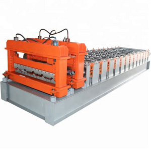 metal roofing galvanized aluminum corrugated colored steel sheet machine / roof panel cold roll forming machine