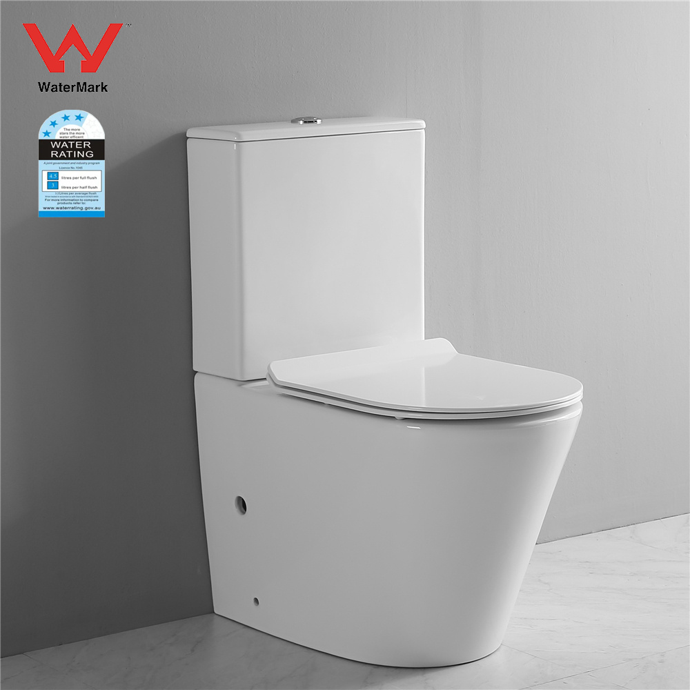 Australian standard watermark bathroom two piece wc sanitary ware back to wall floor mounted ceramic bidet complete toilet set