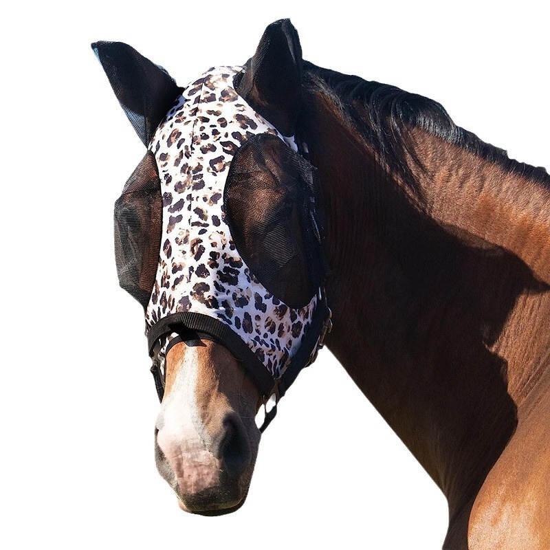 Horse racing equipment Breathable Mosquito bite protection leopard print horse hood other horse products