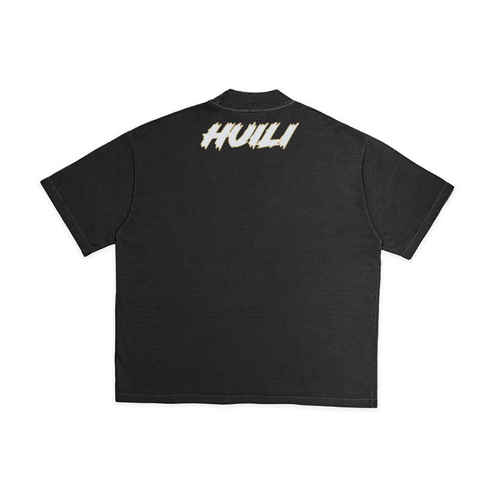 HUILI factory oem wholesale acid washed unisex vintage 220 gsm cotton t shirts graphic printed oversized boxy fit cropped tshirt