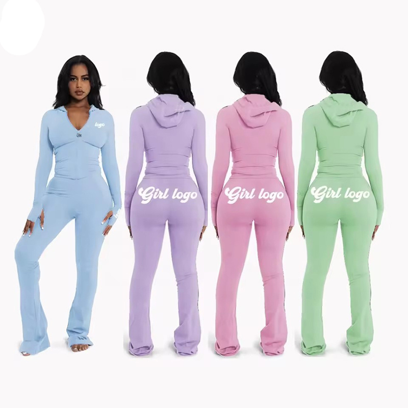 2024 Manufacturers Tracksuits Bodysuit Jacket Skinny Women Zipper Sweatshirt Pants Joggers 2 Piece Set Tracksuits for Women