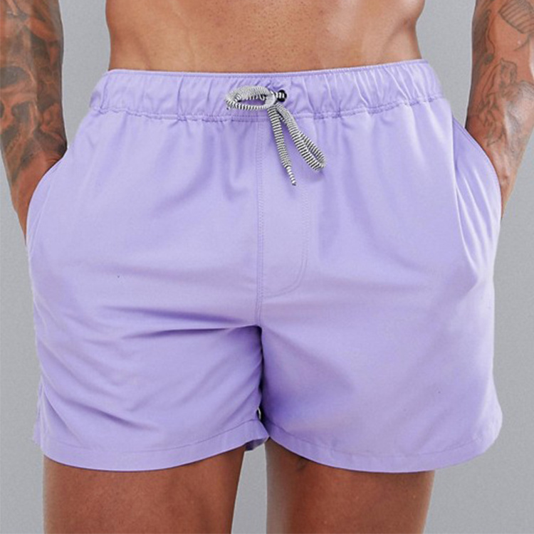 High Quality Clothing Solid Swim Trunks Men Custom Logo Blank Swimwear Wholesale Beach Shorts