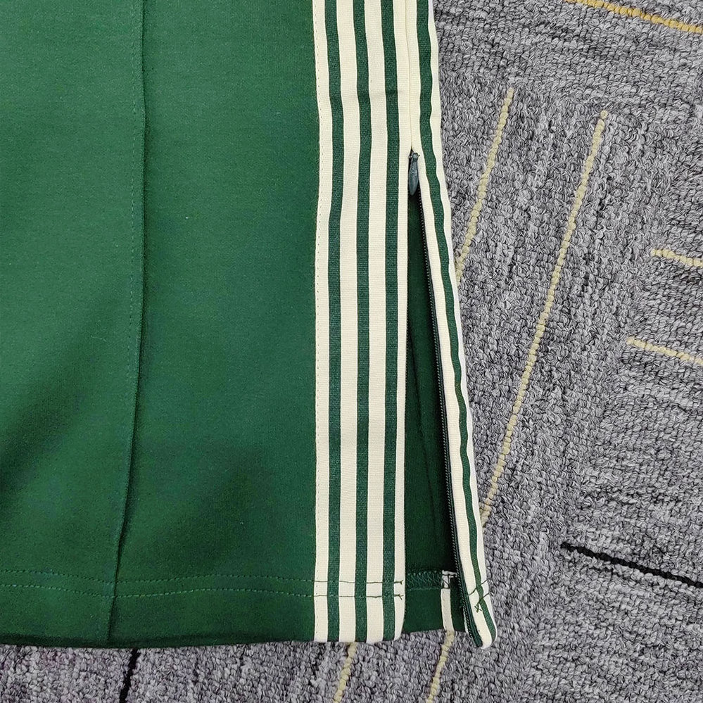 Huilin Clothing Suppliers Oem Customized Stripe Tape Side Sports Pants Men Custom Logo Patched Flare Leg Jersey Sweatpants