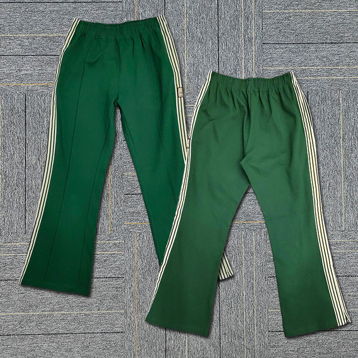 Huilin Clothing Suppliers Oem Customized Stripe Tape Side Sports Pants Men Custom Logo Patched Flare Leg Jersey Sweatpants