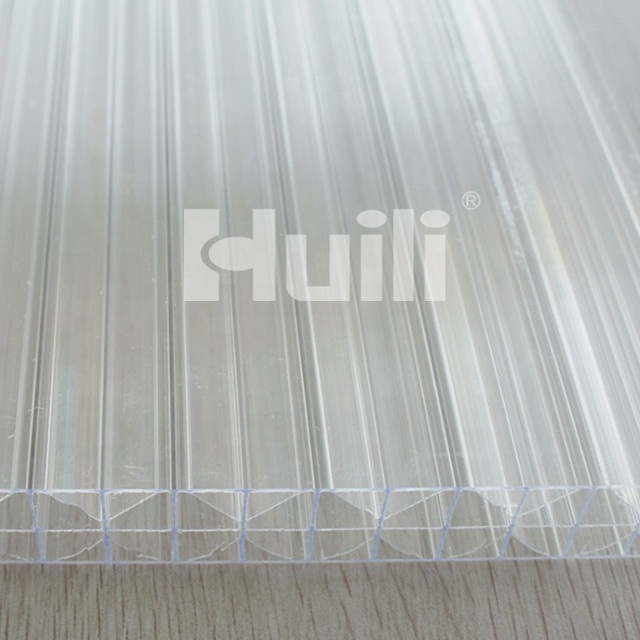 Clear Huili Hollow 3-Wall Protection Polycarbonate Sheets for Skylight, Greenhouse