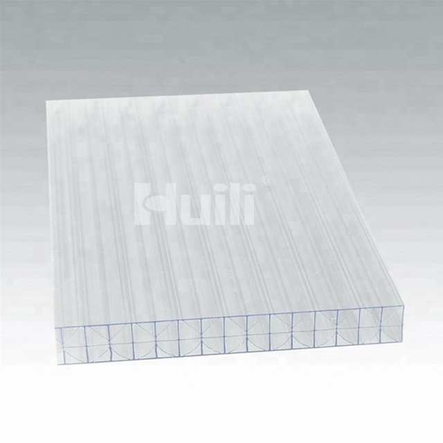 Clear Huili Hollow 3-Wall Protection Polycarbonate Sheets for Skylight, Greenhouse