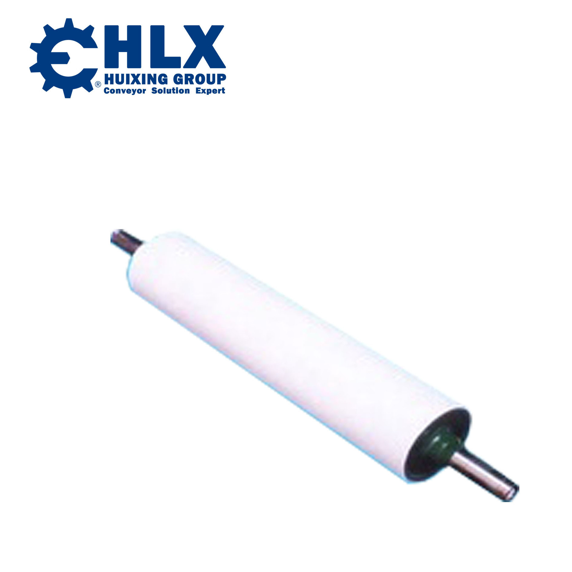 Rubber coated conveyor drive roller for assembly line