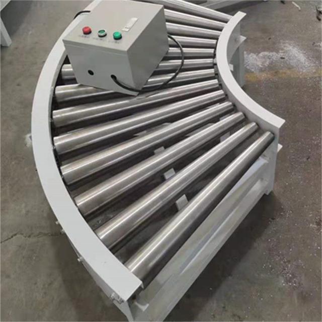 Logistics Sorting Powered Assembly Line Conveying Equipment Automatic Curved Roller Conveyor