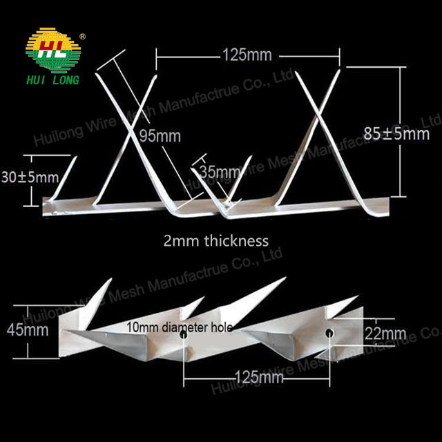 Stainless Steel Large Blade Anti Climb Wall Spikes  Rust Proof Sharp Razor Spikes Fence Spikes