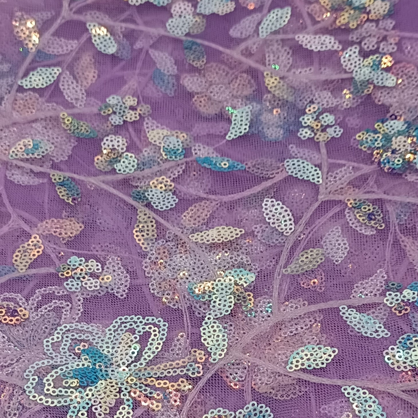 2023 latest design nigeria soft net colorful sequins and beads embroidery lace fabric for bridal dress