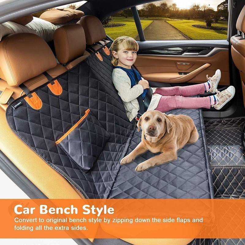 Large Black Car Seat Hammock Waterproof Back Foldable Washable Carrier Custom Pet Dog Car Seat Cover