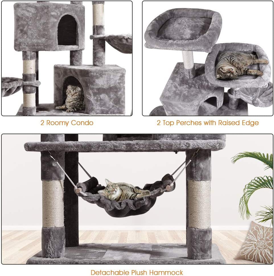 Pet cat accessories Cheap Modern Nature Sisal Climbing Frame Large Condo Tower Cat Tree Scratcher