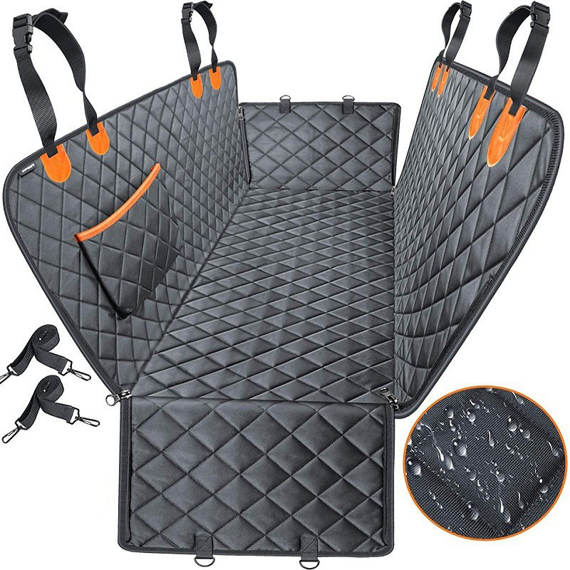 Large Black Car Seat Hammock Waterproof Back Foldable Washable Carrier Custom Pet Dog Car Seat Cover