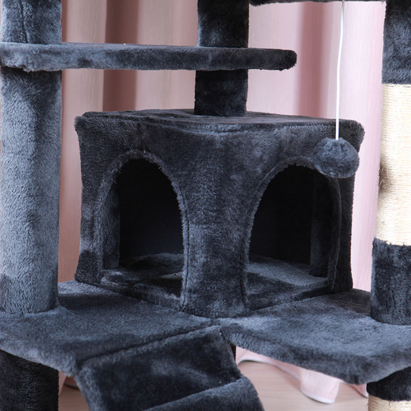 Wholesale Wooden Cat Scratcher Tree Tower Climbing Cheap Modern Wood Cat Tree House Climbing Frame floor to ceiling cat tree