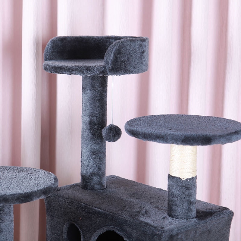 Wholesale Wooden Cat Scratcher Tree Tower Climbing Cheap Modern Wood Cat Tree House Climbing Frame floor to ceiling cat tree