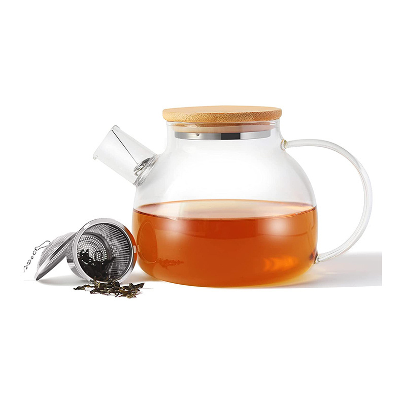 Ideal Gift  Stovetop & Microwave Safe 1000ml Glass Teapot with Removable Infuser Stovetop Safe Tea Kettle