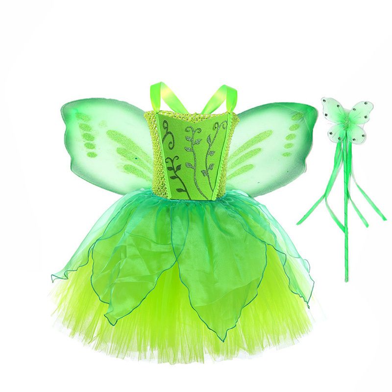 Child Birthday Ball Gown Halloween Fairy Dress Princess Butterfly Fairy Cosplay Costume