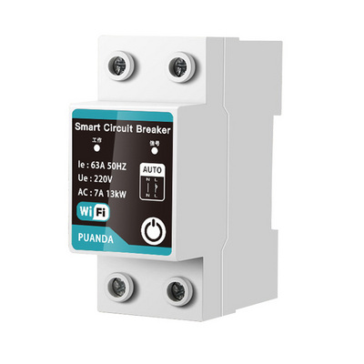 TUYA WIFI Smart Circuit Breaker With Metering 1P 63A Rail DIN for Smart Home Wireless Remote Control Switch For App