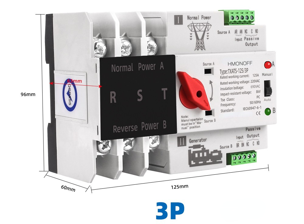 2023 new Factory Price ATS Automatic Change Over Switch 100A Automatic Transfer Switch ATS for Diesel Generator