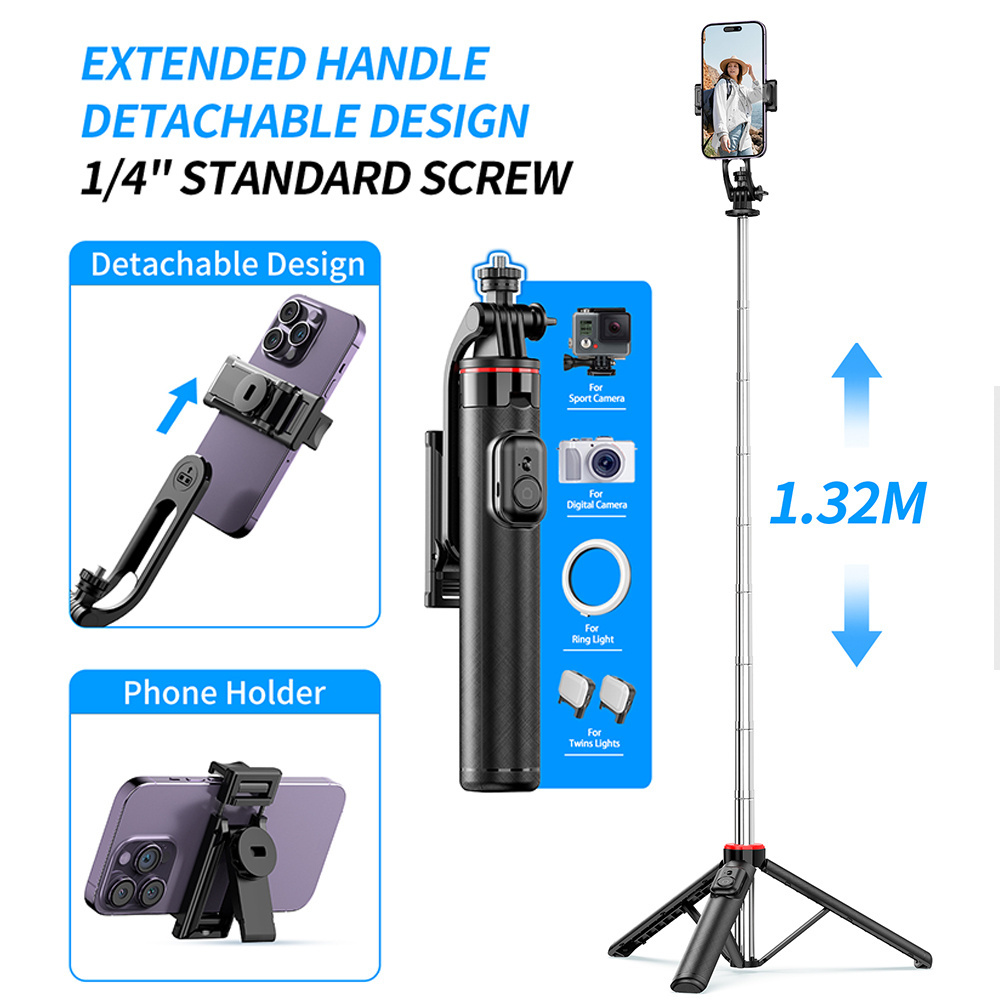 C13 Separate mobile phone clip can be used as a mobile phone stand selfie stick tripod extended foot handle umbrella stand C13D