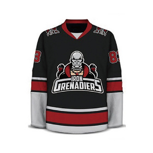 High quality custom design embroidery tackle twill stitched ice hockey jerseys