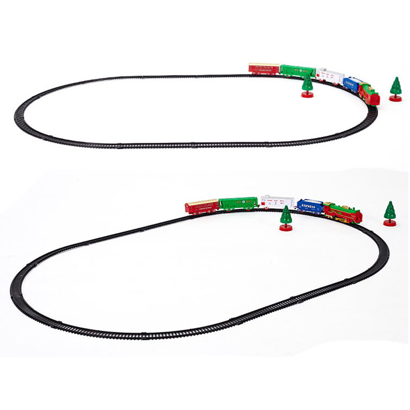 Xmas decoration items customized christmas decor train toy with smoke HN808051