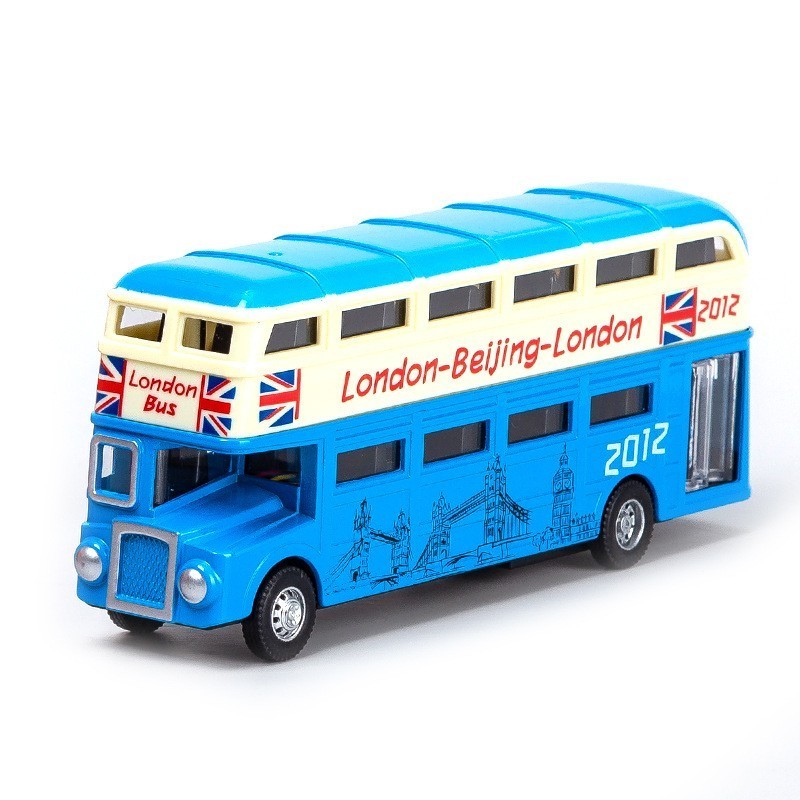 Toys new Pull back metal mini city bus 1:90 alloy toy double decker bus for sale HN955181