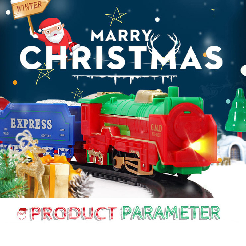 Xmas decoration items customized christmas decor train toy with smoke HN808051