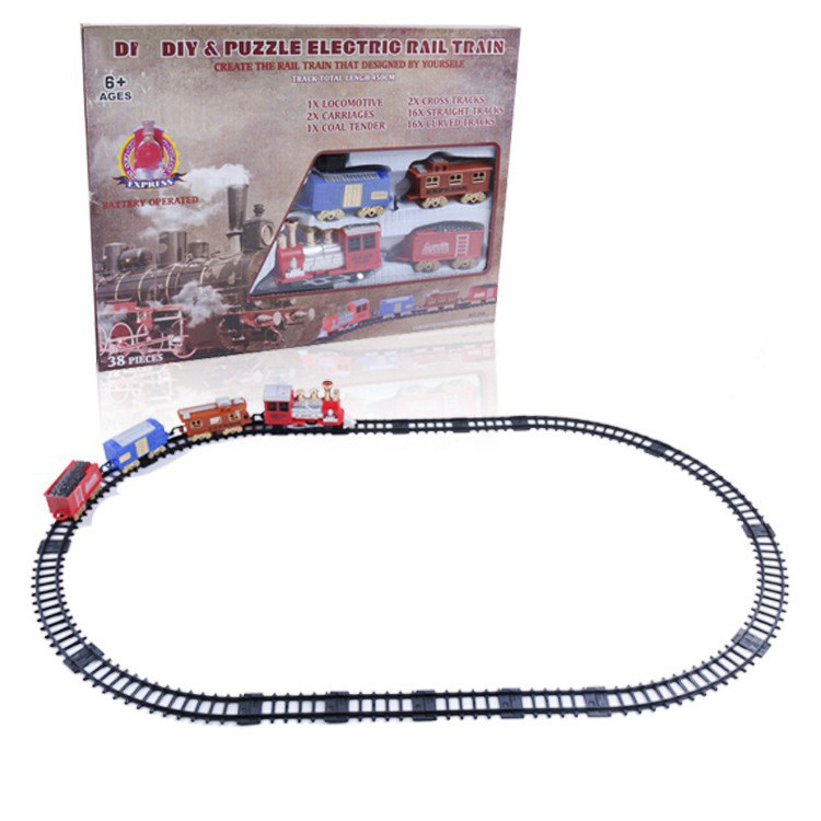 Pista De Tren De Juguete Kids Self Assemble Ho Scale Train Track Toys HN819955 Plastic Window Box Unisex ABS Light and Sound