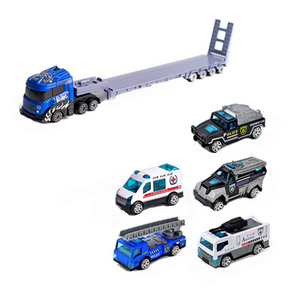 Hot selling children's toys alloy sliding truck  police car metal diecast model cars HN959914