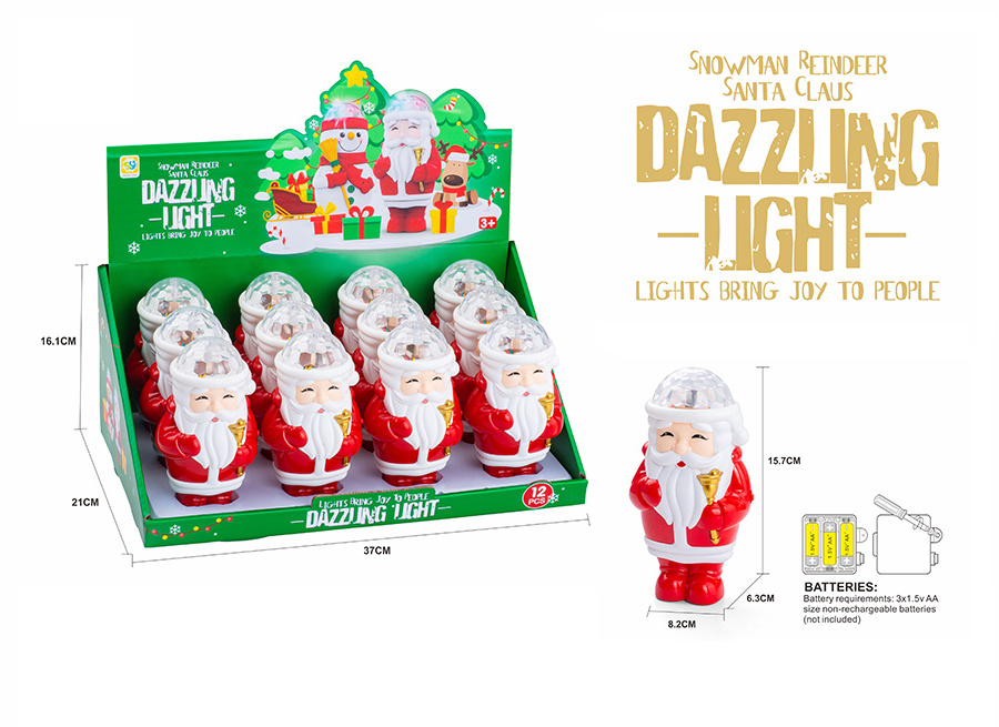 A flashing Santa claus with music is gift for christmas for kid HN994293