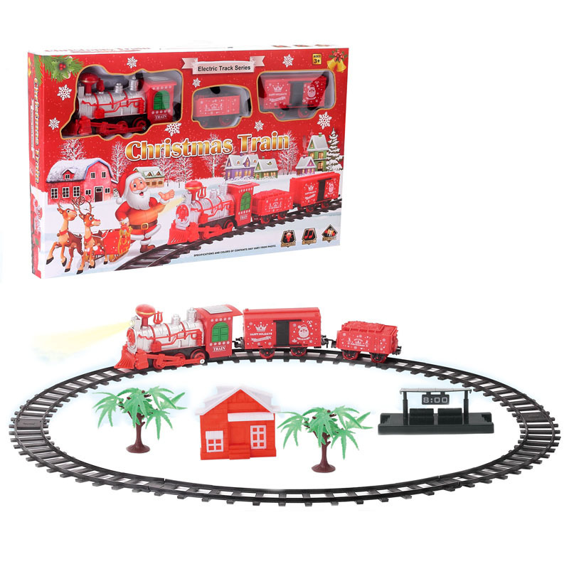 New Plastic Electric merry Christmas train track toy for kid with light HN868696