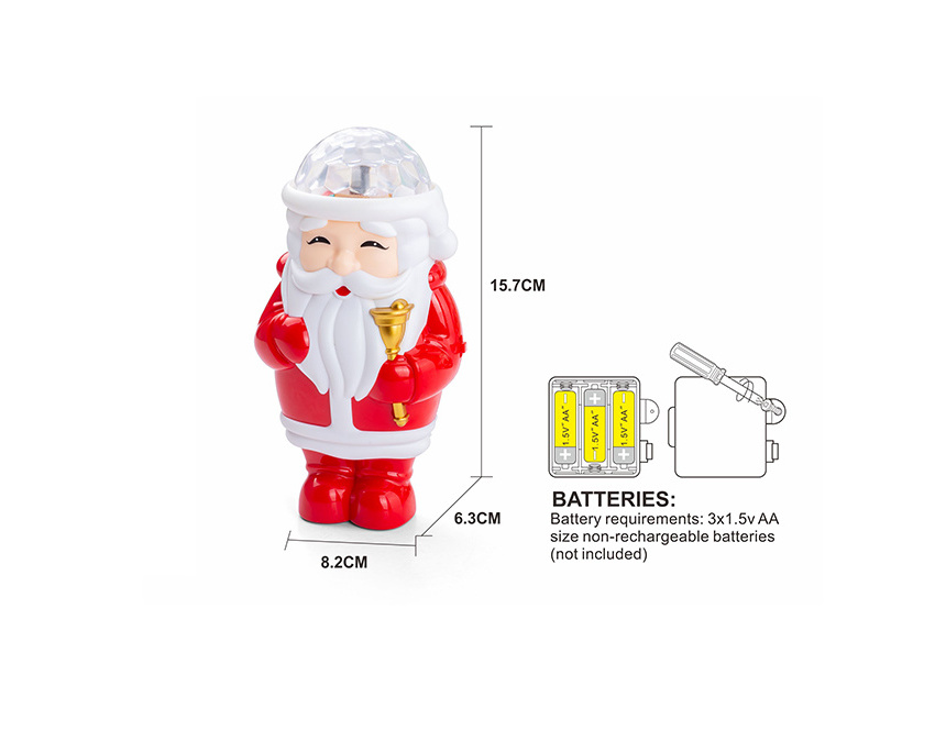 A flashing Santa claus with music is gift for christmas for kid HN994293