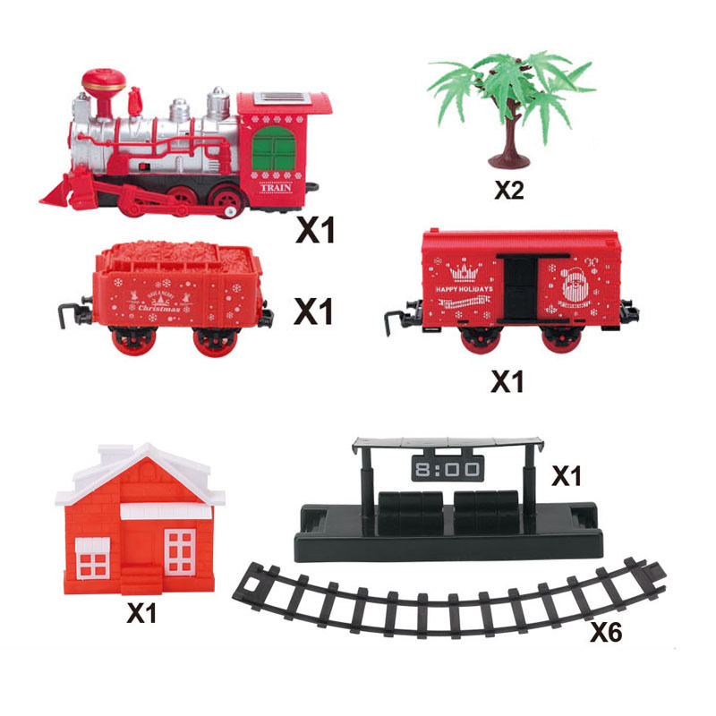 New Plastic Electric merry Christmas train track toy for kid with light HN868696