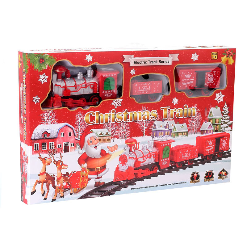 New Plastic Electric merry Christmas train track toy for kid with light HN868696