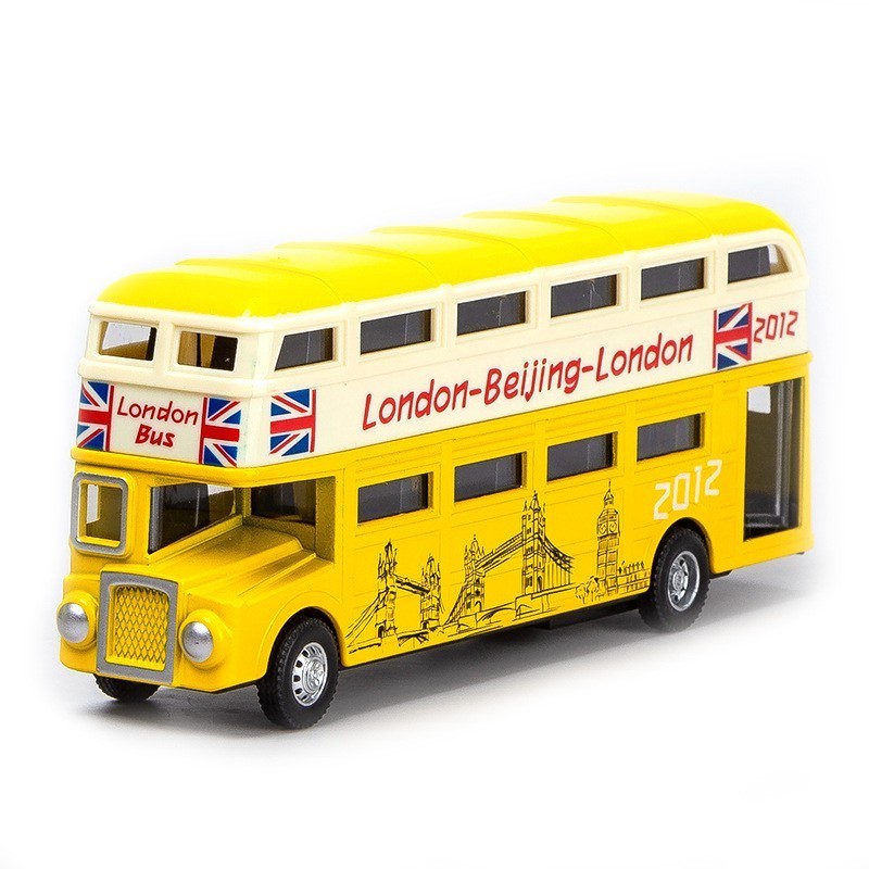 Toys new Pull back metal mini city bus 1:90 alloy toy double decker bus for sale HN955181