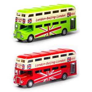 Toys new Pull back metal mini city bus 1:90 alloy toy double decker bus for sale HN955181