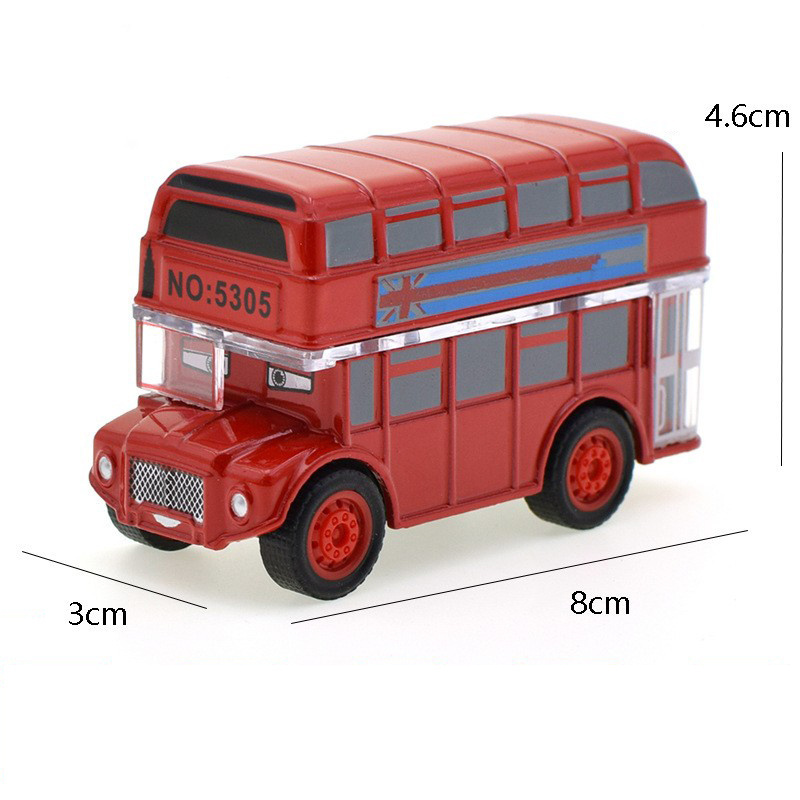 Toys new Small pull back metal toy bus Yellow plastic toy double-decker bus HN954796