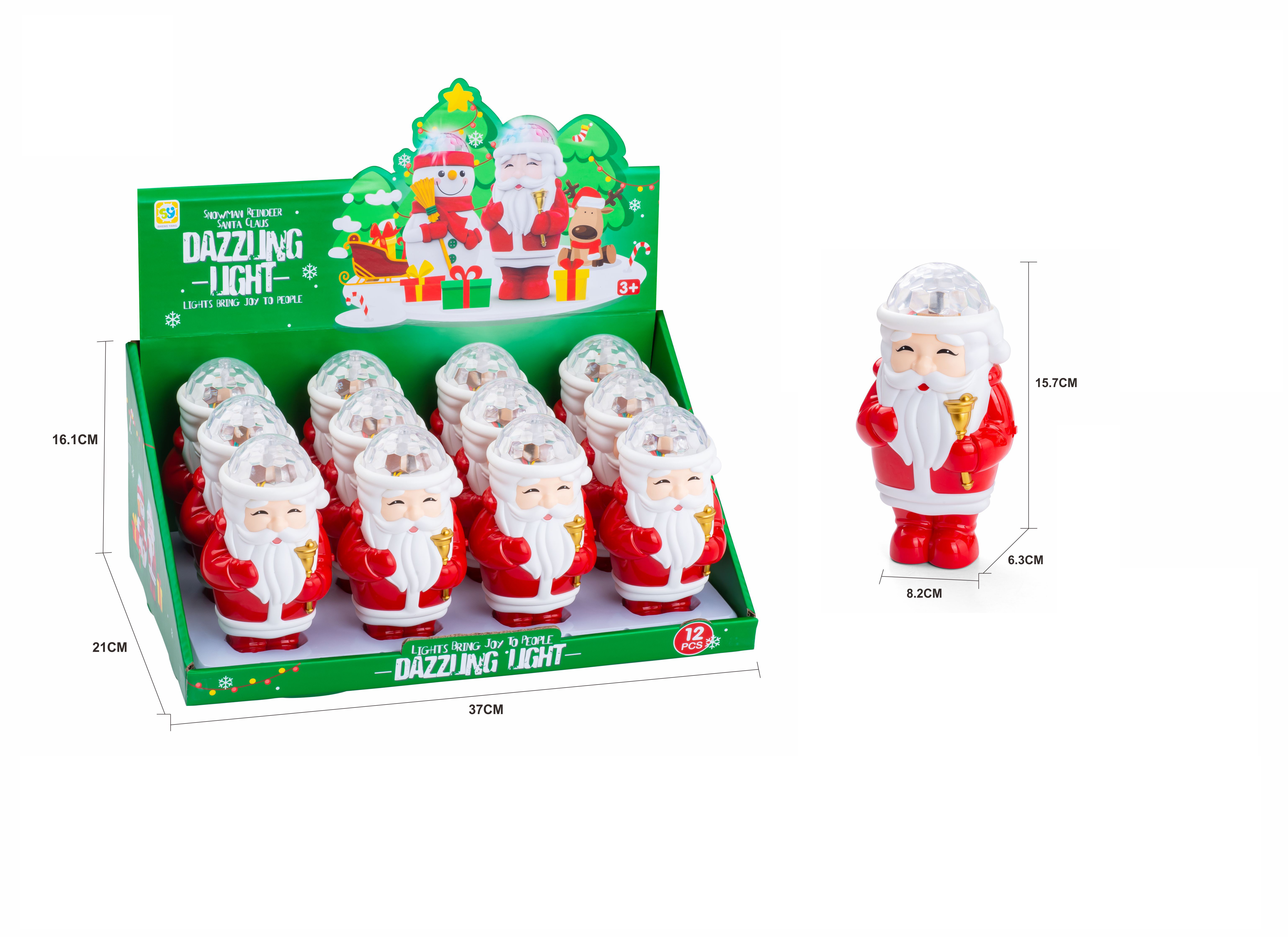 A flashing Santa claus with music is gift for christmas for kid HN994293