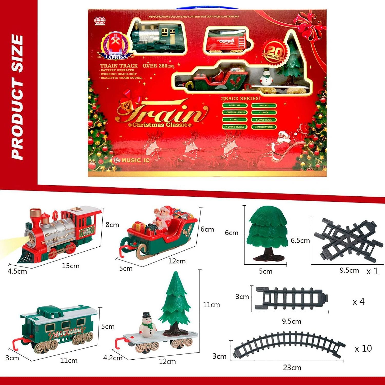 Christmas plastic toy train manufacturers Funny rail train with Santa Claus sleigh HN305049