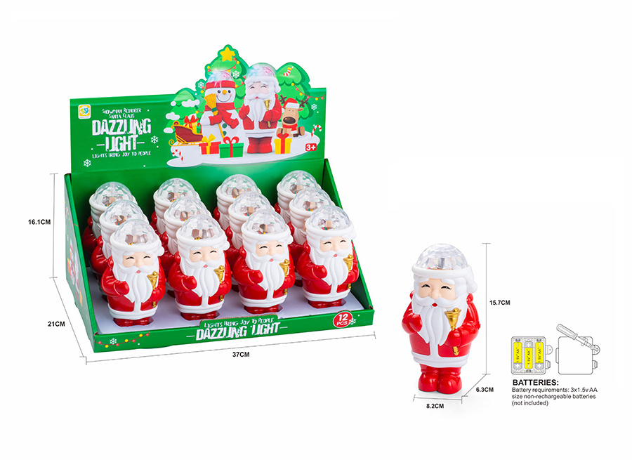 A flashing Santa claus with music is gift for christmas for kid HN994293